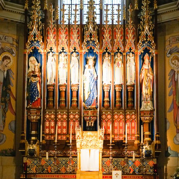 Inside a cathedral
