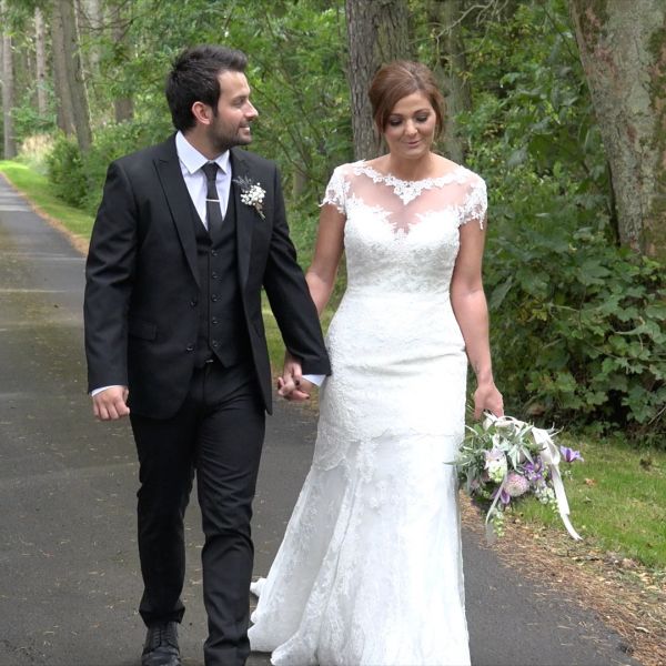 Wedding videographer North East Jennifer and Dean's wedding in Northumberland in 2015 - Walking in the woods.