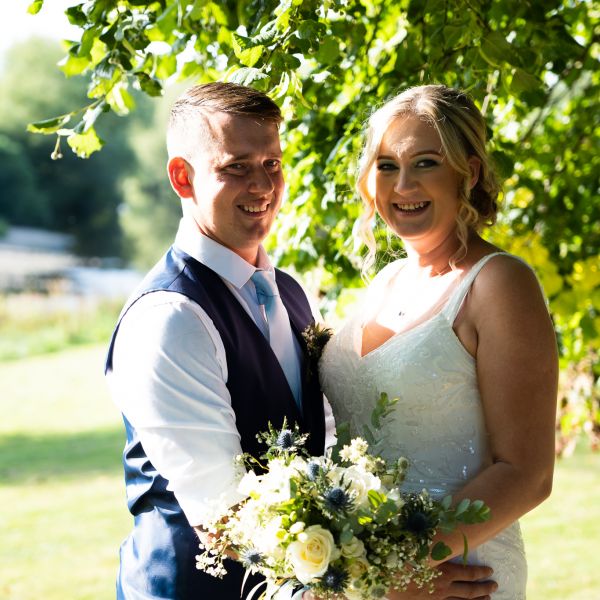 Wedding filming and Covid Nikki and Chris next to the River Tees