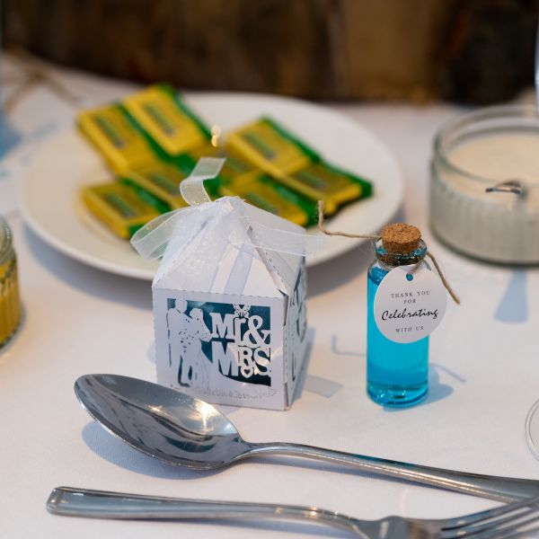 Nikki and Chris at The Croft Hotel, Darlington -Table settings 2