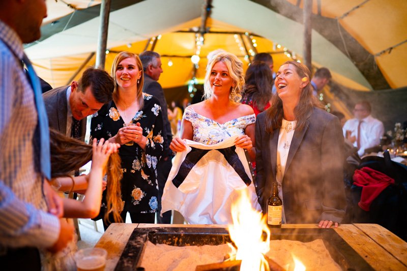 Holly and Mark's wedding - aound the fire pit