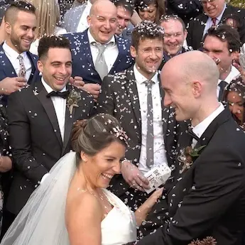 Wedding videography York - confetti